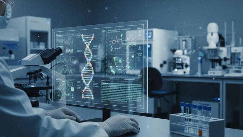 Laboratório de genética e sequenciamento de DNA