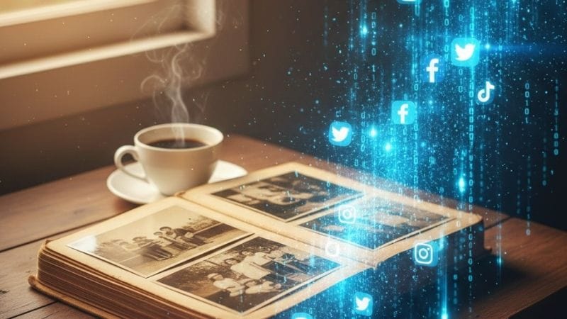 Representação da transição da memória física para a digital