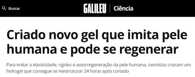 Hidrogel que regenera pele