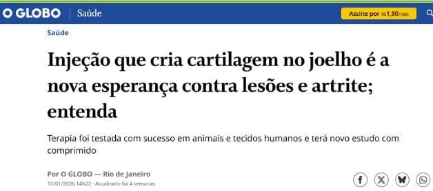 Tratamento de cartilagem no joelho